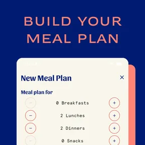 The Mealvana app's Build Your Meal Plan screen